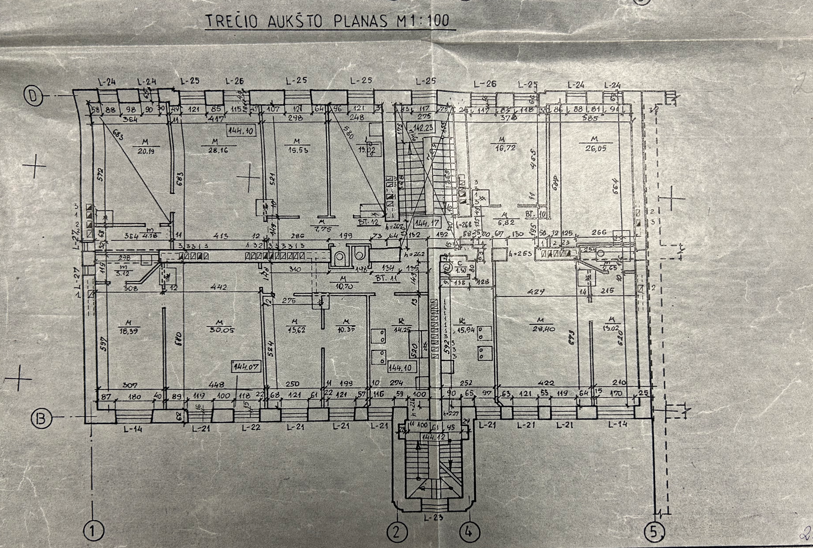 Trečio aukšto planas, M 1:100
